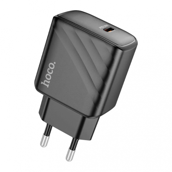 Hoco CS22A Value single port PD 30W charger set (Type-C to Type-C) - Black